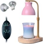 Candle Warmer Lamp with Timer - Electric Pink Candle Lamp Warmer, Birthday Gifts for Women, for Mom, House Warming Gifts New Home for Jar Candles with 2 Bulbs