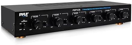 Pyle 6-Zone Channel Speaker Selector - Premium Switch Box Hub Distribution System with Individual Volume Control for Multi-Channel Amplifier Power, Controls Up to 6 Pairs of Indoor or Outdoor Speakers