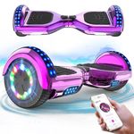 RCB Hoverboards for Kids and Adults 6.5 inch, Segways with Bluetooth - Speaker - Colorful LED Lights, Hover Board Gift for Kids and Teenager, Rose (ESU010)