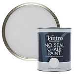 Vintro Paint | No Seal Chalk Paint | Light Grey | Interior & Exterior Use | Furniture | Walls | Wood | Metal | 1 Litre (Bidston Grey)