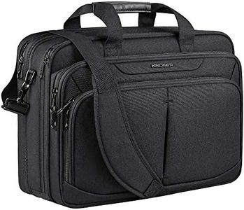 KROSER Laptop Bag Expandable Lightweight Briefcase for 17.3" Laptop Premium Business Work Bag Water-Repellent Messenger Bag with RFID Pockets for Travel/Women/Men-Black