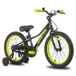 JOYSTAR 20 Inch Kids Bike with Training Wheels for 7 8 9 10 Years Old Boys 20" BMX Style Mountain Bicycles Cycle for Early Rider MTB Children Pedal Bike Black