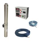 V-Guard Submersible Pump Single Phase 220V For Home, With Contactor Type Digital Control Panel By Switchwell (With 40 M Wire And Safety Cable)