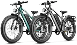 Jasion EB5 MAX Electric Bike for Adults with 1500W Peak Motor, 48V 15Ah (720Wh) Battery Electric Mountain Bike, 26'' x 4'' Fat Tire Ebike, 28+MPH Speed, Cruise Control, with Fenders, Rear Rack