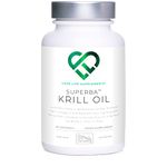 Krill Oil Omega 3 Capsules High Strength 1000mg | Sustainably Fished in Antarctic | 60 Red Softgels | Joint Care Supplements | with Powerful Antioxidant Astaxanthin and Phospholipids for Absorption