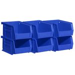 Akro-Mils 30210 AkroBins Plastic Storage Bin Hanging Stacking Containers, (5-Inch x 4-Inch x 3-Inch), Blue, 6-Pack