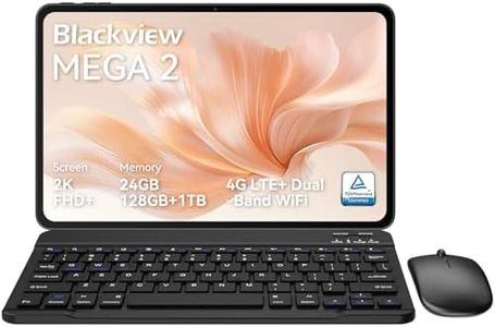 Blackview 12 inch Tablet Android 15,Android Gaming Tablet with Keyboard,24GB+128GB/2TB, Gemini AI with Pen, 2K FHD+ Display, 9000mAh/18W, Widevine L1, 5G WiFi, GPS (Gray, 128, GB)