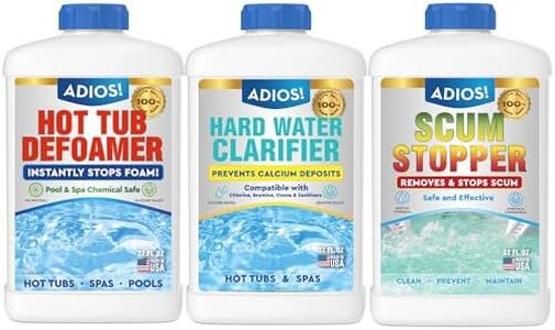 Adios! Hot Tub Weekly Maintenance Kit - Hard Water Clarifier, Scum Stopper and Defoamer