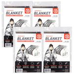 72 HRS MIL-SPEC Emergency Space Blankets Mylar Survival or Emergency Thermal Blankets for Camping, Hiking, Marathon, First Aid, Emergency Preparedness, Extreme Weather, Shelter (4-Pack)