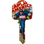 Marvel Comics House Key - CAPTAIN AMERICA - UL2 fits 99% of doors