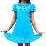 Lucy Comic Strip Good Grief Adult Halloween Costume Cosplay Blue Dress