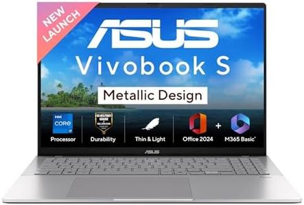 ASUS Vivobook S16,13th Gen,Intel Core i7-13620H,Metallic Design Laptop(Intel UHD iGPU/16GB RAM/512GB SSD/FHD+/16"/144Hz/Windows 11/M365 Basic(1Year)*/Office Home 2024/Cool Silver/1.7Kg)S3607VA-RP083WS