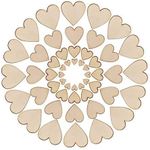 Wooden Hearts, 500 Pieces Natural Wooden Hearts Wooden Embellishments Wooden Crafts Christmas Hanging Decorations