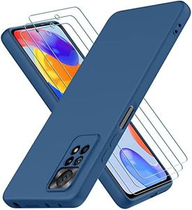 Coque Xiaomi Redmi Note 12 Pro 4G / Redmi Note 11 Pro 4G / 5G / Note 11E Pro, avec 3 Verre trempé Protection écran, Mince Souple Silicone Étui Protection Antichoc Bumper Housse TPU Case Cover, Bleu