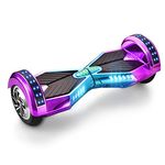 WEELMOTION 8" Chrome Off-Road Hoverboard UL 2272 Certified with LED Lights and Wireless Speaker 8 Inch All Terrain Hoverboard with Free Hoverboard Bag, Dual 300W Motor up to 8km/h