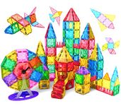 Jasonwell Magnetic Tiles Kids Magnetic Blocks Building Sets 3D Magnet Tile Building Blocks Magna Construction Educational STEM Toys Gifts for Toddlers Boys Girls 3 4 5 6 7 8 9 10 + Year Old