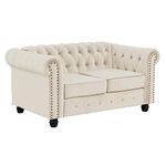 Morden Fort Couches for Living Room, Loveseat for Living Room Furniture Sets, Loveseat, Fabric, Velvet Beige