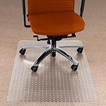 FLODI. Office Chair Mat for High Pile Carpet Floor (90 x 120 cm) 4 mm Thick, Highly Transparent Clear PVC Floor Protection Mat with Studs, Durable and Shatterproof