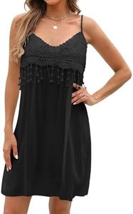 Zeagoo Robe Tunique pour Femme, Robe de Plage, Robes d'été, Noir, L