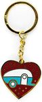 Camco Life is Better at The Campsite Red Teardrop Heart RV Keychain-Gold Ring for Car Fobs and Keys (53287)