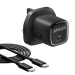 Anker 25W USB C Plug, Supports PPS Fast Charging for Samsung Galaxy S24/Z Fold/Z Flip/Tab, iPhone (5 ft USB C Cable Included)