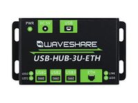 Waveshare Industrial Grade Multifunctional USB HUB Extending 3X USB Ports + 100M Ethernet Port Suitable for Industrial/Office Environments Requiring Higher Level Device without Power Supply