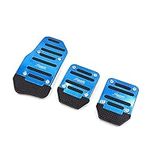 sourcingmap 3 in 1 Blue Metal Non-Slip Brake Foot Rest Gas Clutch Pedal Pad Cover Set for Car