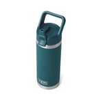 YETI Rambler 18 oz Bottle, Vacuum Insulated, Stainless Steel with Color Matching Straw Cap, Agave Teal