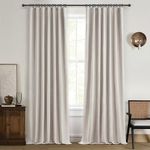 QJmydeco Earthy Extra Long 132 Inch Blackout Curtains for Summer Heat, Drop Cloth Curtains Farmhouse Sound Proof Drapes Privacy Room Divider Pleat Ceiling Track Burg Bedroom 11ft(W50 xL132 2 Panels)