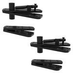 FRMSAET Heavy Duty Stainless Steel Hidden Door Pivot Hinge System Furniture Hardware 360 Degree Rotation Wooden Invisible Door Hinges Set Up Down Shaft - 2 Pack(Large,Black)