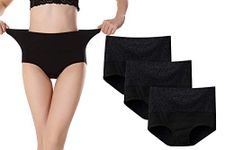 Kinyanco High Waist Tummy Control Panties for Women, Cotton Underwear No Muffin Top Shapewear Brief Panties, 3-pack, XX-Large