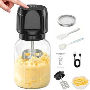 Electric Butter Churner, One-Touch Butter Maker, 10-15 Min, 51oz Glass Jar