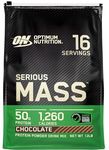 Optimum Nutrition Serious Mass Protein Powder High Calorie Mass Gainer with Vitamins, Creatine and Glutamine, Chocolate, 16 Servings, 5.45 kg