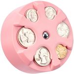 JOYTUTUS Pink Coin Holder, Large Capacity Coin Holder for Car, Portable Car Change Holder Coin Organizer, Car Trucks Accessories, Coin Sorter for Car & Wallet & Pocket