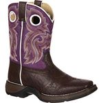 Durango Kids BT286 Lil' 8 Inch Saddle,Dark Brown/Purple,2.5M Little Kid