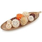 Hanobe Leaf Wooden Decorative Tray: