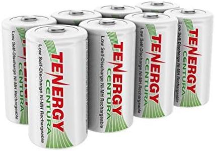 Tenergy Centura NiMH Rechargeable C Batteries, 4000mAh C Battery, Low Self Discharge C Cell Battery, Pre-Charged C Size Battery, 8 Pack