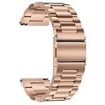 TStrap Metal Watch Strap 18mm - Rose Gold Quick Release Watch Straps for Men Women - Brushed Solid Stainless Steel Smart Watch Bracelet - Ladies Replacement Band Clasp Buckle - 16mm 18mm 20mm 22mm