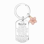 Ghloyza Bestie Keyring Gifts Thank you for the Laughter True Friend Gifts for Women Girls Birthday Christmas Thanksgiving New Year Keychain Gifts for Best Friend Friendship Keyring Gift