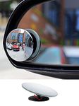 Detachi 3R-240 Car Glass Mirror Blind Spot, 360° Mirror, Rear View Convex Mirror, Parking Mirror For Car, Car Mirror Accessories Frameless 3R Original Suitable All Cars (Round 2-Pcs)