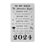 Gezxin Niece Graduation Card 2024- Personalised Niece Graduation Gifts from Auntie and Uncle- College High Middle School 5th 8th Grade Master Nurse Medical Grad Graduate Presents