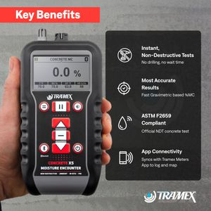 Tramex Concrete Moisture Meter – Digital Surface Moisture Tester