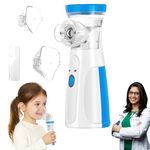 New Portable Mesh Nebulizer, Silent and Compact Nebulizer Machine for Adult and Kids, Travel and Household Use, Steam Inhaler for Cold and Cough - Quick Relief, Vaporizer, Baf Machine With Respiratory Mask, Effective for Cough, Asthma, Bronchitis (Unique)