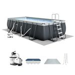 INTEX 26355EH Ultra XTR Deluxe Rectangular Above Ground Swimming Pool Set: 18ft x 9ft x 52in – Includes 1500 GPH Sand Filter Pump – SuperTough Puncture Resistant – Rust Resistant – Easy to Assemble