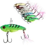 WANBY Proven Explosive Color Special Spinner Spoon Swimbait Vibrating Jigging Freshwater Saltwater Fishing Lures with Hook Fishing Tackle for Trout Bass Salmon（7Pcs）