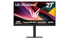 LG UltraGear G6 Gaming Monitor 27G640A-B, QHD 1440p IPS, 27 inch, 300Hz, 1ms GtG, HDR400, G-Sync & FreeSync Premium, Speakers, HDMI2.1, DP, USB-C, Black