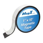 MagX Magnetic Tape with Adhesive Backing, 25 mm x 3 m, Ultra Thick 1.5 mm, Heavy Duty, Magnetic Strips with Adhesive Backing, Magnet Tape Roll, Peel and Stick, Stationery, Office Supply (MVAT-1010)