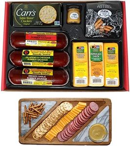 Wisconsin Cheese Company - Ultimate Gift Basket - Features Smoked Summer Sausages, 100% Wisconsin Cheeses, Crackers, Pretzels and Mustard. 4th of July Party Assortment