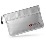 Fireproof Document Bag (2000℉), 10.6”x 6.9” Waterproof and Fireproof Money Bag with Zipper, Fireproof Safe Storage Pouch for Passport,Cash,Jewelry,Legal Documents and Valuables