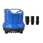 Homvik 1800L/H 25W Submersible Water Pump for Fountain Aquarium Pond Garden and Water Pump Hydroponics System with 3 Nozzles AC220-240V 2M Lift Height